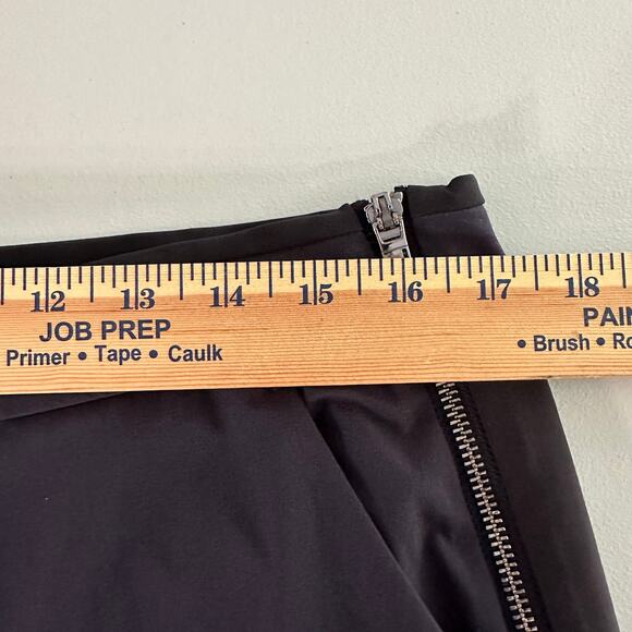 Athleta Gramercy Wide Leg Track Pants Blue Black Trim Size 12 Button Trouser - Picture 9 of 11